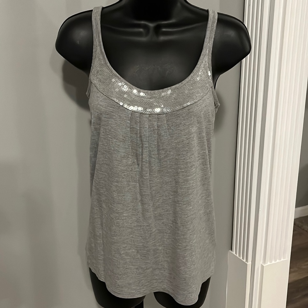 Talbots gray sequined tank sz S